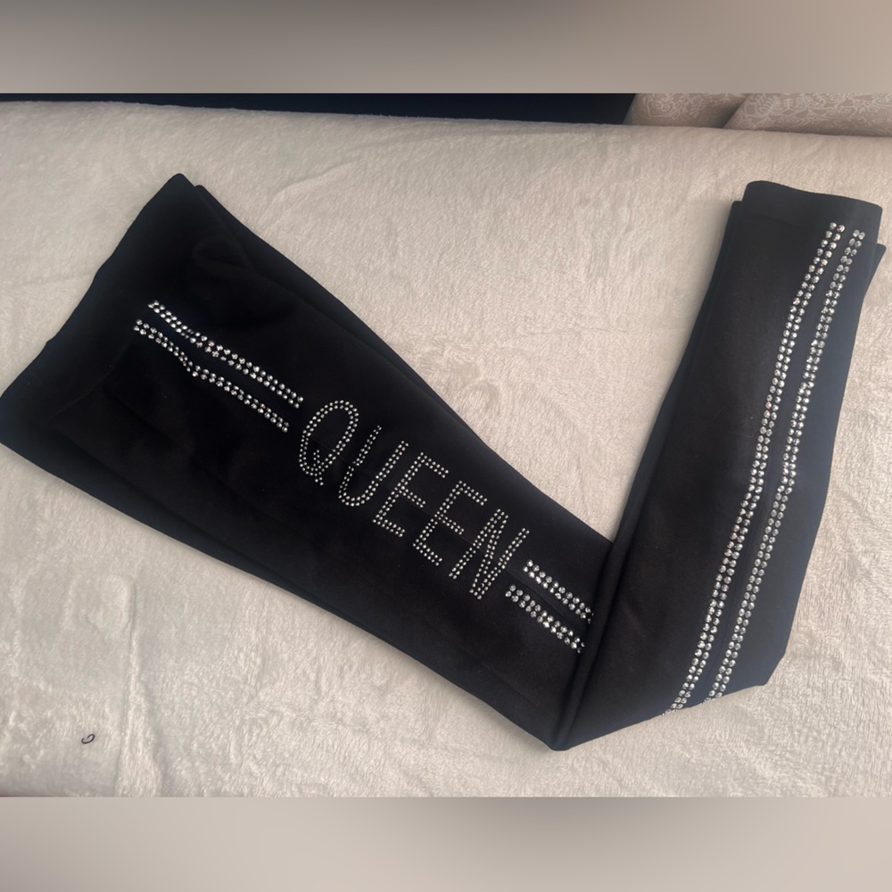 Stretch Black Rhinestone Leggings